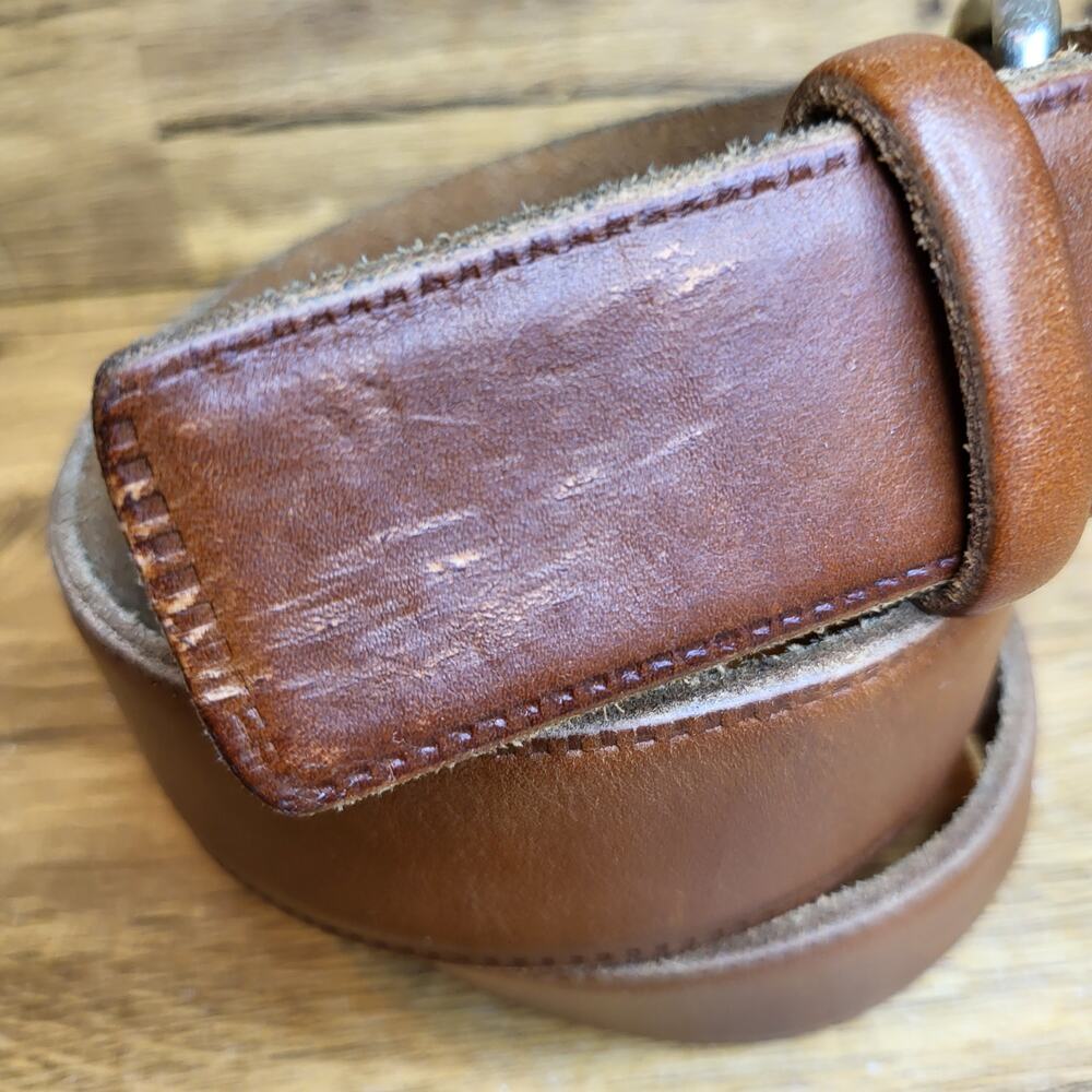 Kenneth Cole Tan brown leather adjustable belt sz 34 Mens - Picture 8 of 10